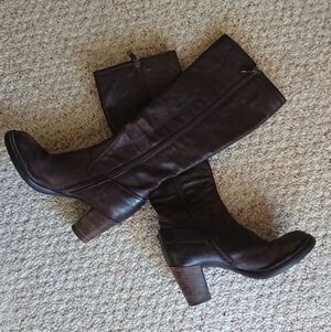 Alberta Ferretti dark Brown Leather Knee-High Boots size 6